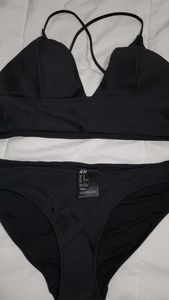 2 piece black bathing suit